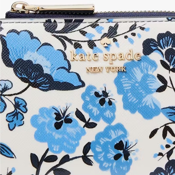 ♠️kate spade Madison Vase Floral Small L Zip Wallet, Blue Multi NWT - Picture 2 of 15